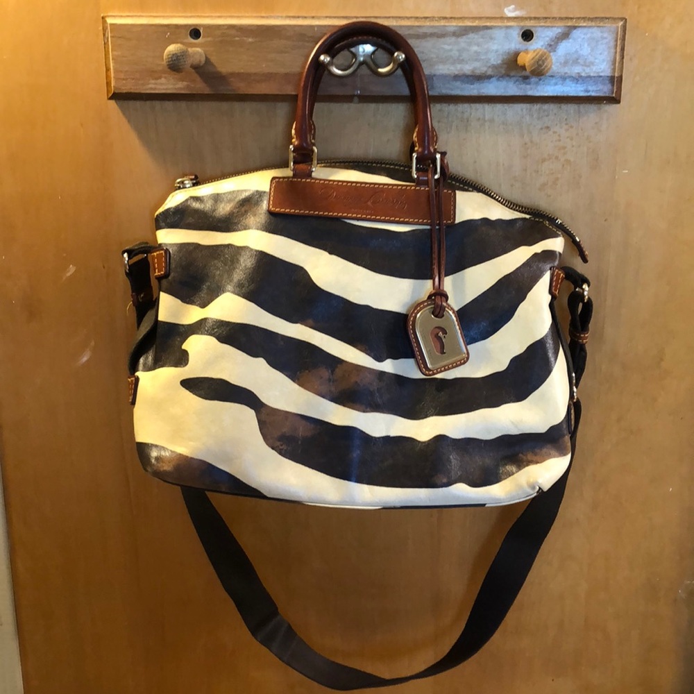 Dooney and Bourke Florentine Distressed Zebra Satchel